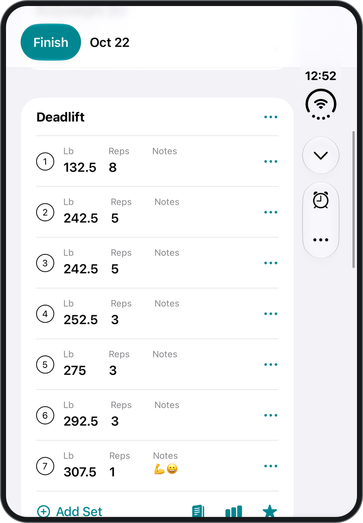 RepCount showing workout logging on the outer display of iPhone Duo.